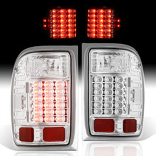 Load image into Gallery viewer, Ford Ranger 1993-1999 LED Tail Lights Chrome Housing Clear Len