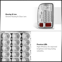 Load image into Gallery viewer, Ford Ranger 1993-1999 LED Tail Lights Chrome Housing Clear Len