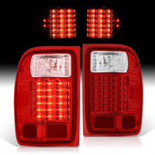 Load image into Gallery viewer, Ford Ranger 1993-1999 LED Tail Lights Chrome Housing Red Len