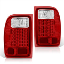 Load image into Gallery viewer, Ford Ranger 1993-1999 LED Tail Lights Chrome Housing Red Len