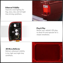 Load image into Gallery viewer, Ford Ranger 1993-1999 LED Tail Lights Chrome Housing Red Len