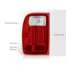 Load image into Gallery viewer, Ford Ranger 1993-1999 LED Tail Lights Chrome Housing Red Len