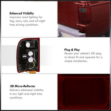 Load image into Gallery viewer, Ford Ranger 1993-1999 LED Tail Lights Chrome Housing Red Smoke Len