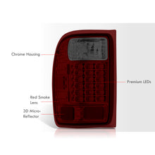 Load image into Gallery viewer, Ford Ranger 1993-1999 LED Tail Lights Chrome Housing Red Smoke Len