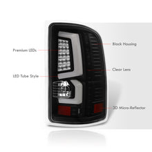 Load image into Gallery viewer, GMC Sierra 1500 2007-2013 / 2500HD 3500HD 2007-2014 LED Bar Tail Lights Black Housing Clear Len White Tube (Excluding OEM LED & Dually Models)