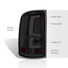 Load image into Gallery viewer, GMC Sierra 1500 2007-2013 / 2500HD 3500HD 2007-2014 LED Bar Tail Lights Chrome Housing Smoke Len White Tube (Excluding OEM LED & Dually Models)