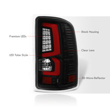 Load image into Gallery viewer, GMC Sierra 1500 2007-2013 / 2500HD 3500HD 2007-2014 LED Bar Tail Lights Black Housing Clear Len Red Tube (Excluding OEM LED & Dually Models)