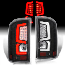 Load image into Gallery viewer, GMC Sierra 1500 2500HD 3500HD 2014-2018 LED Bar Tail Lights Black Housing Clear Len White Tube (Excluding OEM LED & Dually Models)