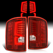 Load image into Gallery viewer, GMC Sierra 1500 2500HD 3500HD 2014-2018 LED Bar Tail Lights Chrome Housing Red Len White Tube (Excluding OEM LED & Dually Models)
