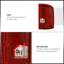 Load image into Gallery viewer, GMC Sierra 1500 2500HD 3500HD 2014-2018 LED Bar Tail Lights Chrome Housing Red Len White Tube (Excluding OEM LED & Dually Models)