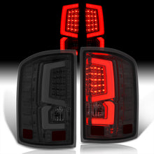Load image into Gallery viewer, GMC Sierra 1500 2500HD 3500HD 2014-2018 LED Bar Tail Lights Chrome Housing Smoke Len White Tube (Excluding OEM LED & Dually Models)