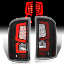 Load image into Gallery viewer, GMC Sierra 1500 2500HD 3500HD 2014-2018 LED Bar Tail Lights Black Housing Clear Len Red Tube (Excluding OEM LED & Dually Models)