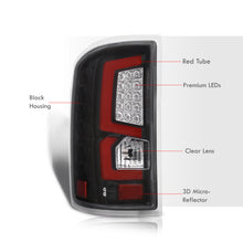 Load image into Gallery viewer, GMC Sierra 1500 2500HD 3500HD 2014-2018 LED Bar Tail Lights Black Housing Clear Len Red Tube (Excluding OEM LED & Dually Models)