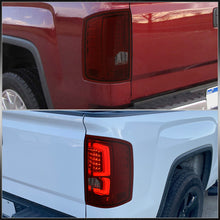 Load image into Gallery viewer, GMC Sierra 1500 2500HD 3500HD 2014-2018 LED Bar Tail Lights Chrome Housing Red Smoke Len White Tube (Excluding OEM LED & Dually Models)
