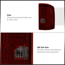 Load image into Gallery viewer, GMC Sierra 1500 2500HD 3500HD 2014-2018 LED Bar Tail Lights Chrome Housing Red Smoke Len White Tube (Excluding OEM LED & Dually Models)