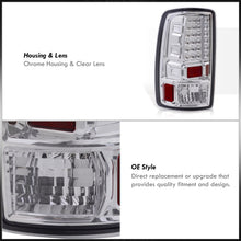 Load image into Gallery viewer, Chevrolet Suburban Tahoe 2000-2006 / GMC Yukon XL 2000-2006 / Yukon Denali 2001-2006 LED Tail Lights Chrome Housing Clear Len (Excluding Barn Door Trunks)