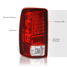 Load image into Gallery viewer, Chevrolet Suburban Tahoe 2000-2006 / GMC Yukon XL 2000-2006 / Yukon Denali 2001-2006 LED Tail Lights Chrome Housing Red Len (Excluding Barn Door Trunks)