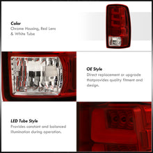 Load image into Gallery viewer, Chevrolet Suburban Tahoe 2000-2006 / GMC Yukon XL 2000-2006 / Yukon Denali 2001-2006 LED Bar Tail Lights Chrome Housing Red Len White Tube (Excluding Barn Door Trunks)