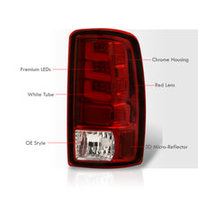 Load image into Gallery viewer, Chevrolet Suburban Tahoe 2000-2006 / GMC Yukon XL 2000-2006 / Yukon Denali 2001-2006 LED Bar Tail Lights Chrome Housing Red Len White Tube (Excluding Barn Door Trunks)