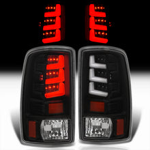 Load image into Gallery viewer, Chevrolet Suburban Tahoe 2000-2006 / GMC Yukon XL 2000-2006 / Yukon Denali 2001-2006 LED Bar Tail Lights Black Housing Clear Len White Tube (Excluding Barn Door Trunks)