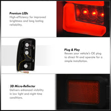Load image into Gallery viewer, Chevrolet Suburban Tahoe 2000-2006 / GMC Yukon XL 2000-2006 / Yukon Denali 2001-2006 LED Bar Tail Lights Black Housing Clear Len White Tube (Excluding Barn Door Trunks)