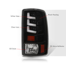 Load image into Gallery viewer, Chevrolet Suburban Tahoe 2000-2006 / GMC Yukon XL 2000-2006 / Yukon Denali 2001-2006 LED Bar Tail Lights Black Housing Clear Len White Tube (Excluding Barn Door Trunks)