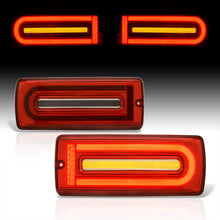 Load image into Gallery viewer, Mercedes Benz G-Class W463 G500 G550 G55 G63 1990-2018 Sequential LED Tail Lights Chrome Housing Red Len (Version 2 - W463 Style)