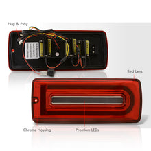 Load image into Gallery viewer, Mercedes Benz G-Class W463 G500 G550 G55 G63 1990-2018 Sequential LED Tail Lights Chrome Housing Red Len (Version 2 - W463 Style)