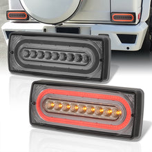 Load image into Gallery viewer, Mercedes Benz G-Class W463 G500 G550 G55 G63 1990-2018 Sequential LED Tail Lights Chrome Housing Smoke Len