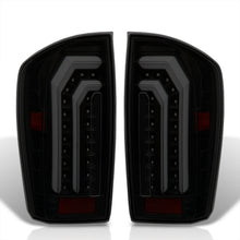 Load image into Gallery viewer, Toyota Tacoma 2016-2023 Sequential LED Bar Tail Lights Black Housing Smoke Len White Tube (Version 2)