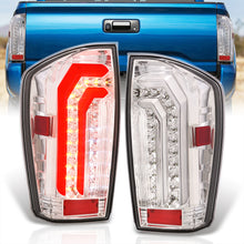 Load image into Gallery viewer, Toyota Tacoma 2016-2023 Sequential LED Bar Tail Lights Chrome Housing Clear Len White Tube (Version 2)