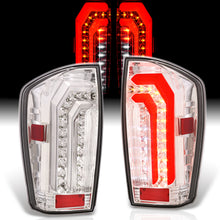 Load image into Gallery viewer, Toyota Tacoma 2016-2023 Sequential LED Bar Tail Lights Chrome Housing Clear Len White Tube (Version 2)