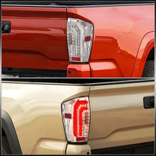 Load image into Gallery viewer, Toyota Tacoma 2016-2023 Sequential LED Bar Tail Lights Chrome Housing Clear Len White Tube (Version 2)