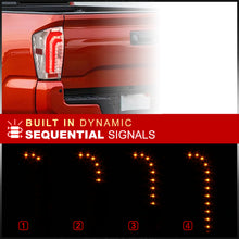 Load image into Gallery viewer, Toyota Tacoma 2016-2023 Sequential LED Bar Tail Lights Chrome Housing Clear Len White Tube (Version 2)