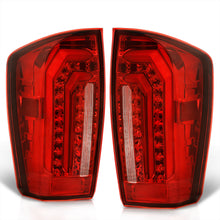 Load image into Gallery viewer, Toyota Tacoma 2016-2023 Sequential LED Bar Tail Lights Chrome Housing Red Len White Tube (Version 2)