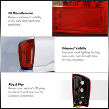 Load image into Gallery viewer, Toyota Tacoma 2016-2023 Sequential LED Bar Tail Lights Chrome Housing Red Len White Tube (Version 2)