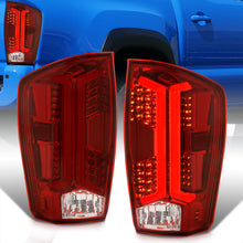 Load image into Gallery viewer, Toyota Tacoma 2016-2023 LED Bar Tail Lights Chrome Housing Red Len White Tube