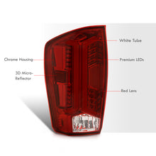 Load image into Gallery viewer, Toyota Tacoma 2016-2023 LED Bar Tail Lights Chrome Housing Red Len White Tube