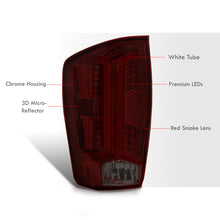Load image into Gallery viewer, Toyota Tacoma 2016-2023 LED Bar Tail Lights Chrome Housing Red Smoke Len White Tube