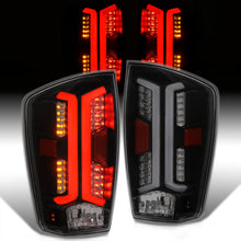 Load image into Gallery viewer, Toyota Tacoma 2016-2023 LED Bar Tail Lights Black Housing Smoke Len White Tube