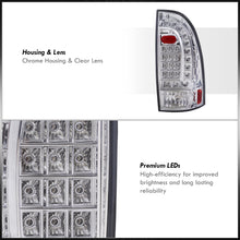 Load image into Gallery viewer, Toyota Tacoma 2005-2015 LED Tail Lights Chrome Housing Clear Len