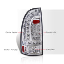 Load image into Gallery viewer, Toyota Tacoma 2005-2015 LED Tail Lights Chrome Housing Clear Len