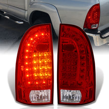 Load image into Gallery viewer, Toyota Tacoma 2005-2015 LED Tail Lights Chrome Housing Red Len