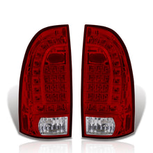 Load image into Gallery viewer, Toyota Tacoma 2005-2015 LED Tail Lights Chrome Housing Red Len