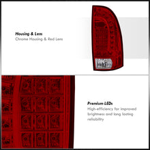 Load image into Gallery viewer, Toyota Tacoma 2005-2015 LED Tail Lights Chrome Housing Red Len