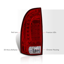 Load image into Gallery viewer, Toyota Tacoma 2005-2015 LED Tail Lights Chrome Housing Red Len