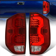 Load image into Gallery viewer, Toyota Tundra 2014-2021 LED Bar Tail Lights Chrome Housing Red Len White Tube