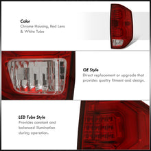Load image into Gallery viewer, Toyota Tundra 2014-2021 LED Bar Tail Lights Chrome Housing Red Len White Tube