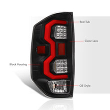 Load image into Gallery viewer, Toyota Tundra 2014-2021 LED Bar Tail Lights Black Housing Clear Len Red Tube
