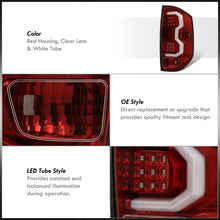 Load image into Gallery viewer, Toyota Tundra 2014-2021 LED Bar Tail Lights Red Housing Clear Len White Tube